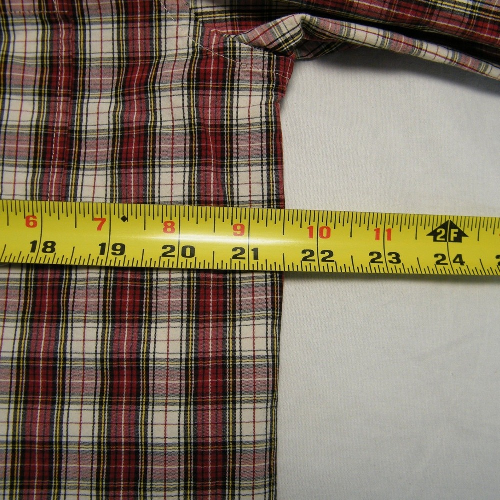 Eddie Bauer Legend Wash Plaid Button Down Shirt Mens M‎ Red Green Cotton Casual - Picture 7 of 8